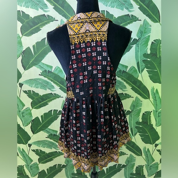 Free People Charlotte Sleeveless Top Boho Floral Tank Blouse Size M - Picture 6 of 7